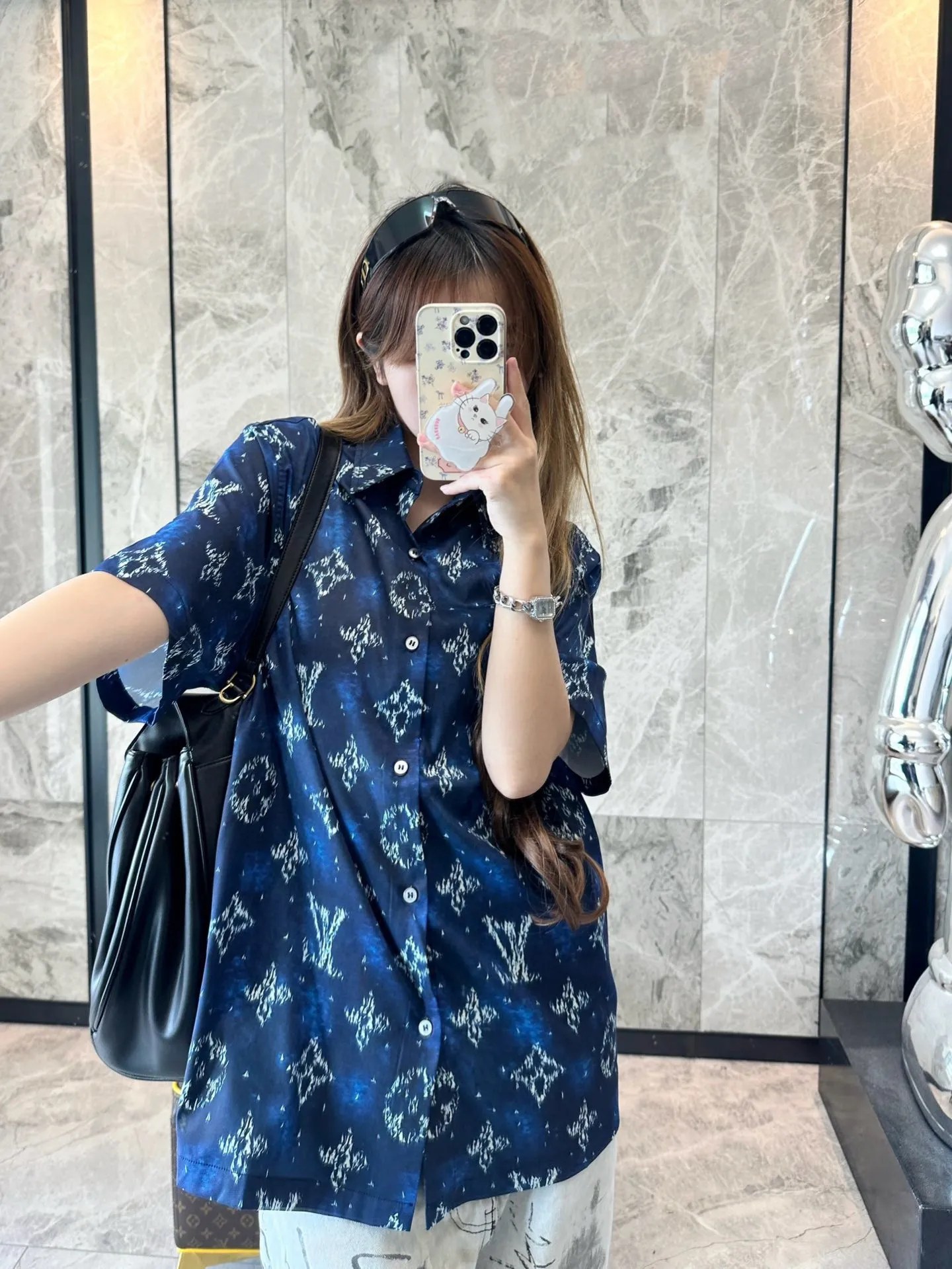 Louis Vuitton/Louis Vuitton 25ss old flower all-over print rendering suit short-sleeved shirt